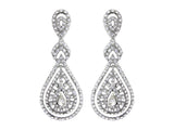 Crystal earrings made with high quality clear crystals on a silver tone finish, they have a drop of 6cm