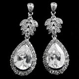 Crystal teardrop earrings made from clear crystals on a silver tone finish, they have a drop of 5.5cm and are 1.8cm wide. 