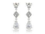 Crystal drop earrings made from clear Swarovski and cubic zirconia crystals, they have a drop of 6cm