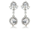 Crystal chandelier drop earrings on a silver tone finish with clear Swarovski and cubic zirconia crystals, they have a drop of 4.5cm