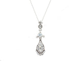 Elegant tear drop shape crystal necklace