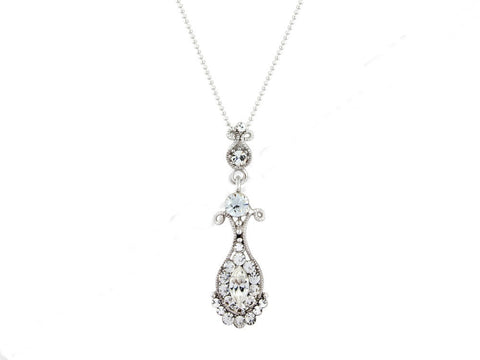 Elegant tear drop shape crystal necklace