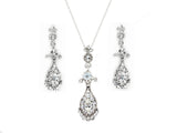 Beautiful crystal earrings with matching necklace