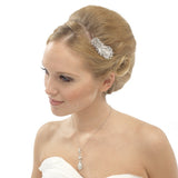 Sally Crystal Peacock Feather Hair Comb Available in Gold, Silver and Rose Gold
