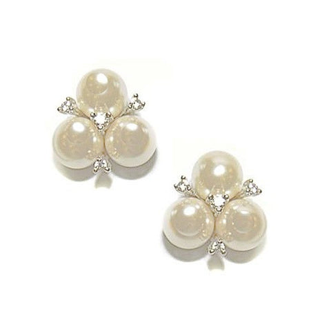 Pearl and crystal earrings made with high quality crystals and ivory pearls