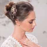Elise Crystal and Pearl Hair Comb Available in Rose Gold & Silver