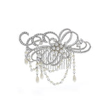 Elise Crystal and Pearl Hair Comb Available in Rose Gold & Silver