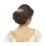 Elise Crystal and Pearl Hair Comb Available in Rose Gold & Silver