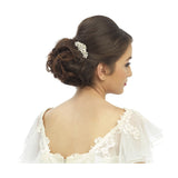 Emilia Crystal and Pearl Hair Comb Availble in Rose Gold & Silver
