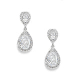 Crystal drop earrings made from top grade clear cubic zirconia crystals with a silver tone finish, they measure 2.5cm long. 