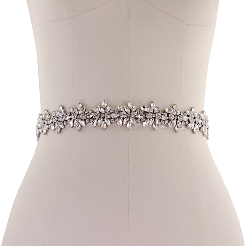 Fleur Crystal Bridal Belt - Ivory