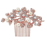 Nuala Crystal and Pearl Hair Comb Available in Rose Gold & Silver