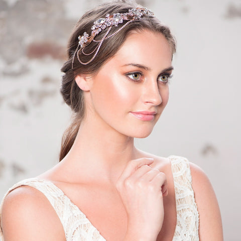 Gabriella Crystal Deluxe Headband Available in Silver & Rose Gold