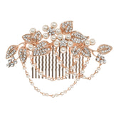Georgiana Crystal and Pearl Hair Comb Available in Rose Gold & Silver