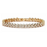 Crystal bracelet made with clear crystals on a rhodium plated gold finish
