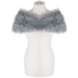 Silver Grey Feather Stole on a half mannequin