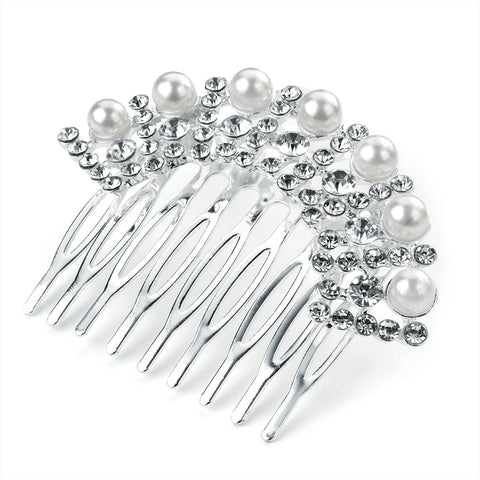 Pearl and Crystal Arch Hair Comb