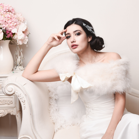 Ivory clearance feather shrug