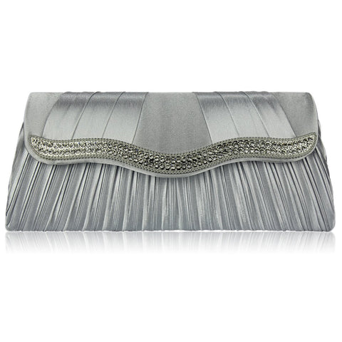 Ada Luxury Crystal Satin Clutch Handbag