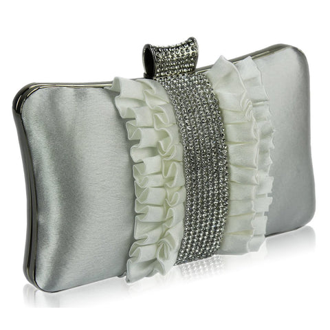 Payton Satin and Crystal Clutch Handbag