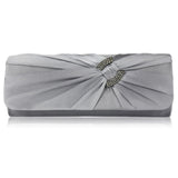 Elaine Satin and Crystal Clutch Handbag