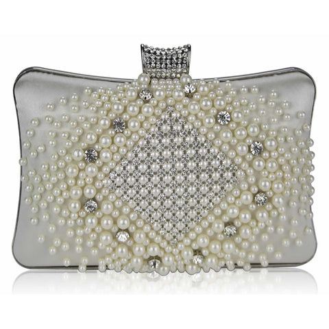 Venetia Pearl & Crystal Embellished Clutch