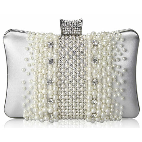 Savina Ivory Pearl & Crystal Embellished Clutch