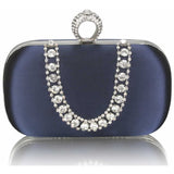 Katara Satin and Crystal Clutch Handbag