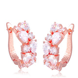 Crystal cluster earrings on a rose gold finish, they measure 2.5cm long. 