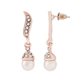Pearl earrings on a rose gold finish