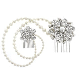 Charlize Crystal and Pearl Headdress Tiara