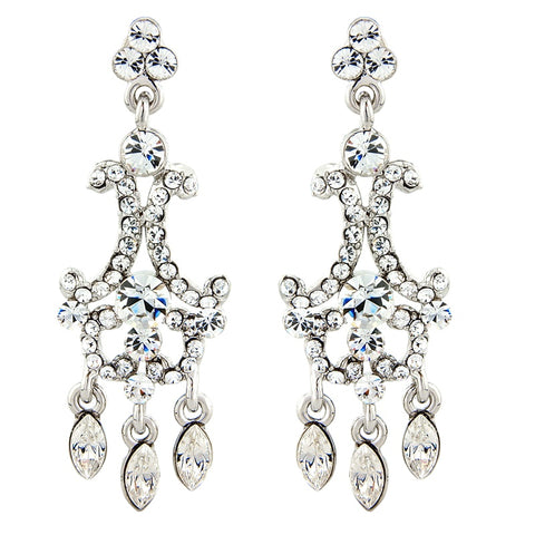 Crystal chandelier drop earrings made from high quality clear crystals they have a drop of 4cm