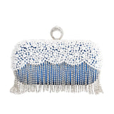 Susie 'Something Blue' Pearl & Crystal Tassel Evening Clutch Bag