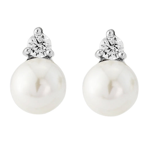 Elegant crystal and pearl earrings