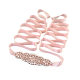 Rose Pink Crystal Bridal Belt