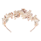 Jacinda Crystal and Pearl Flower Headband Tiara Available in Gold, Rose Gold & Silver