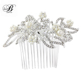 SassB Lily Crystal and Pearl Hair Comb