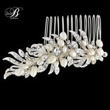 SassB Ruby Crystal and Pearl Hair Comb