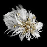 SassB Seraphina Feather Hair Piece - Gold