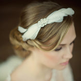 SassB Abigail Feather and Pearl Hair Band