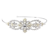 SassB Bella Crystal and Pearl Side Tiara