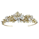 SassB Caroline Crystal Tiara Available in Silver and Gold
