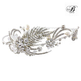 SassB Lillian Crystal and Pearl Side Tiara