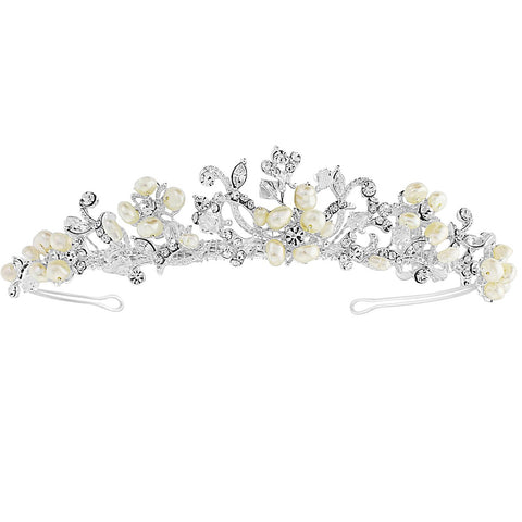 SassB Serena Crystal and Pearl Tiara