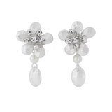 Crystal and pearl earrings made with frosted Swarovski crystals and ivory pearls on a high quality silver plated finish, they have a drop of 1.5cm