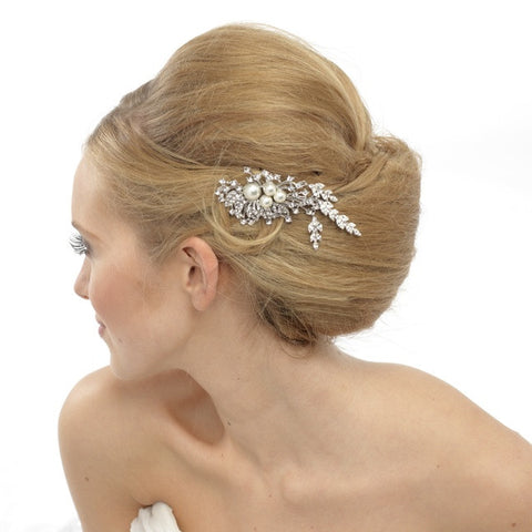 Una Crystal and Pearl Hair Pin