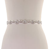 Vintage Style Silver Crystal and Pearl Bridal Belt on Ivory Ribbon