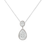 Crystal necklace made from top grade clear cubic zirconia crystals on a silver tone finish, pendant is 3.5cm long