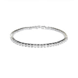 Silver Single Row Crystal Tennis Bracelet with clasp fastening