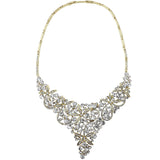 Crystal necklace made with clear crystals on a sparkly gold tone finish